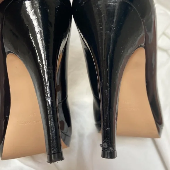 Women’s Nine West Black Patent Platform Stiletto High Heels. Size 8. - Picture 13 of 16
